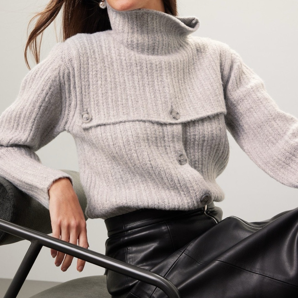 Rosetta Getty x RTR Layered Button Up Sweater, M